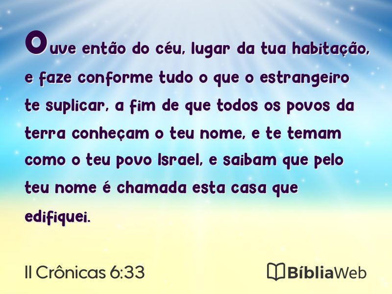 II Crônicas 6:33 em imagem para compartilhar