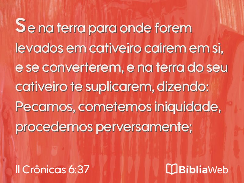 II Crônicas 6:37 em imagem para compartilhar