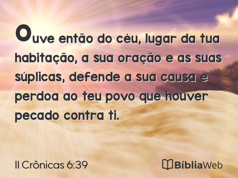 II Crônicas 6:39 em imagem para compartilhar