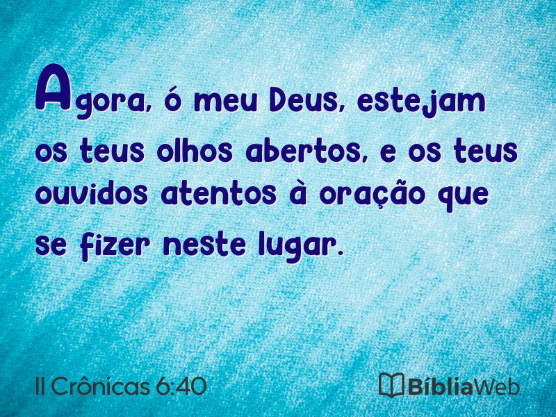 II Crônicas 6:40 em imagem para compartilhar