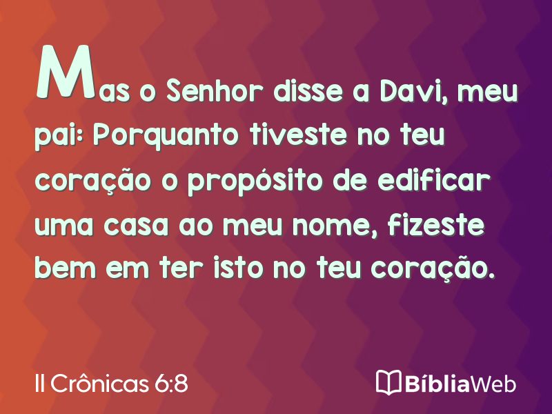 II Crônicas 6:8 em imagem para compartilhar