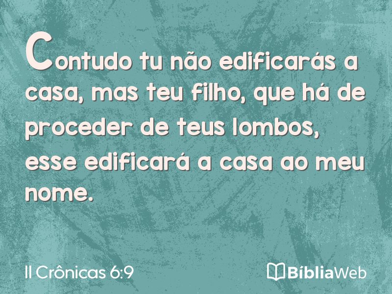 II Crônicas 6:9 em imagem para compartilhar