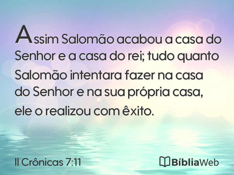II Crônicas 7:11 em imagem para compartilhar