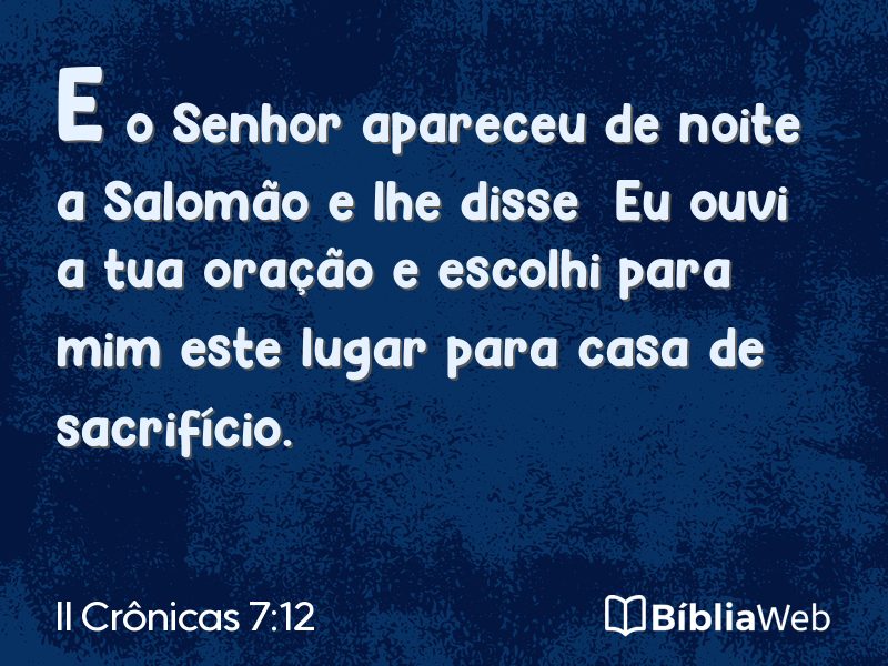 II Crônicas 7:12 em imagem para compartilhar
