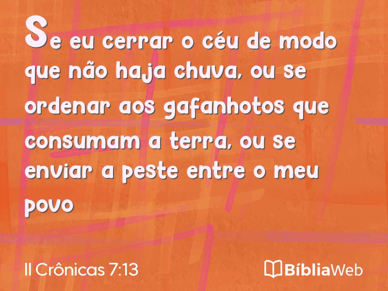 II Crônicas 7:13 em imagem para compartilhar