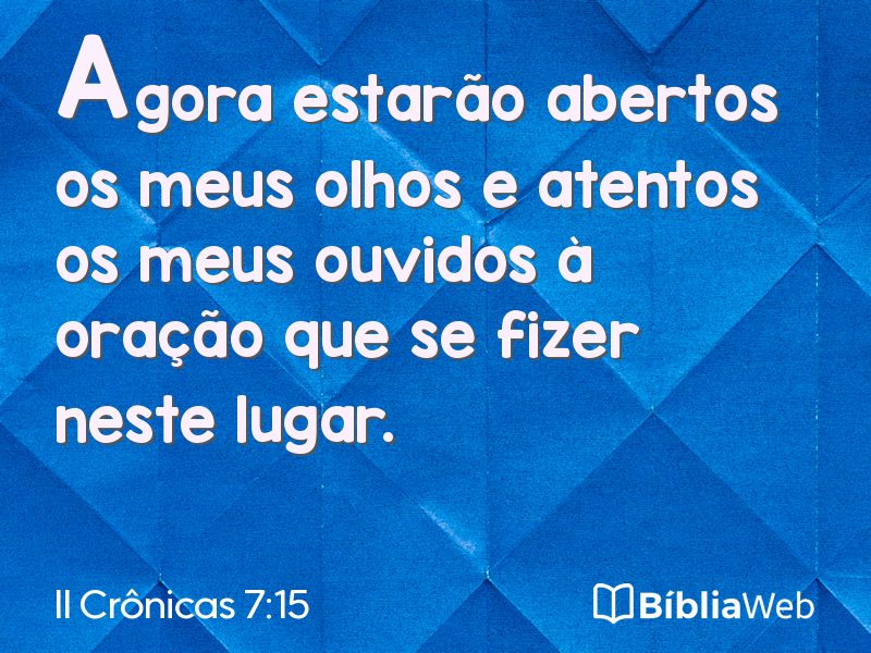 II Crônicas 7:15 em imagem para compartilhar