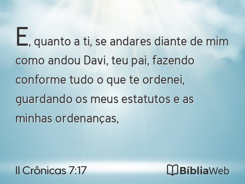 II Crônicas 7:17 em imagem para compartilhar
