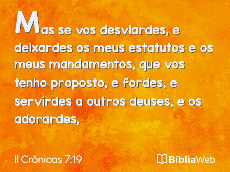 II Crônicas 7:19 em imagem para compartilhar