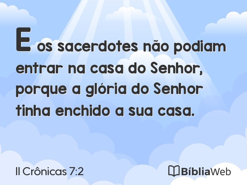 II Crônicas 7:2 em imagem para compartilhar