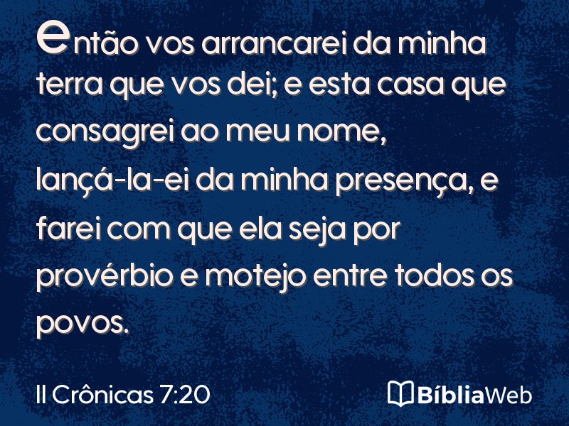 II Crônicas 7:20 em imagem para compartilhar