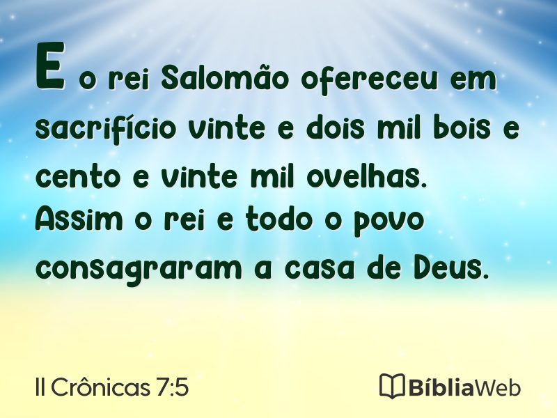 II Crônicas 7:5 em imagem para compartilhar