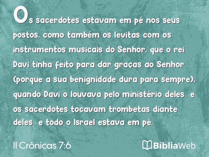 II Crônicas 7:6 em imagem para compartilhar