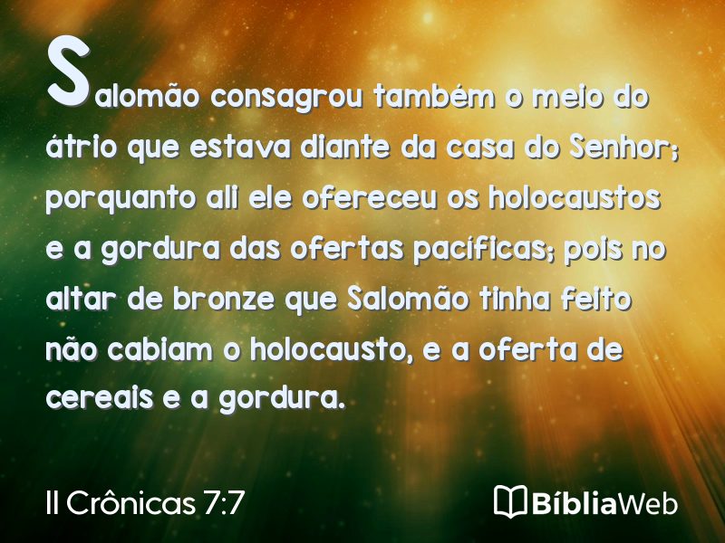 II Crônicas 7:7 em imagem para compartilhar