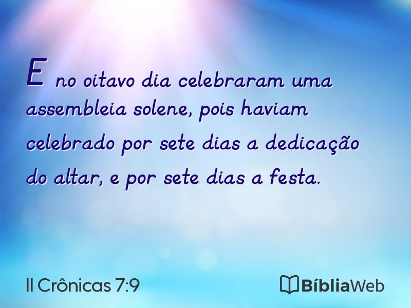 II Crônicas 7:9 em imagem para compartilhar