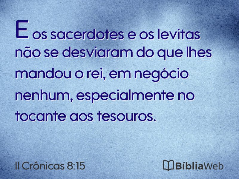 II Crônicas 8:15 em imagem para compartilhar
