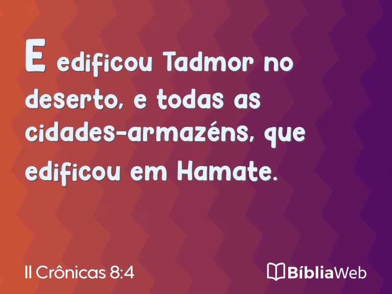 II Crônicas 8:4 em imagem para compartilhar