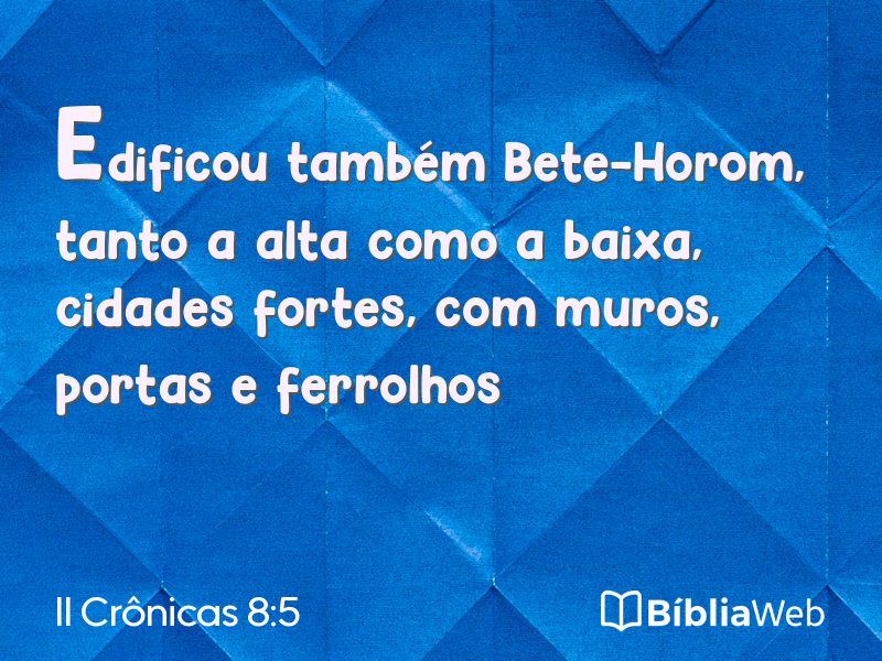 II Crônicas 8:5 em imagem para compartilhar