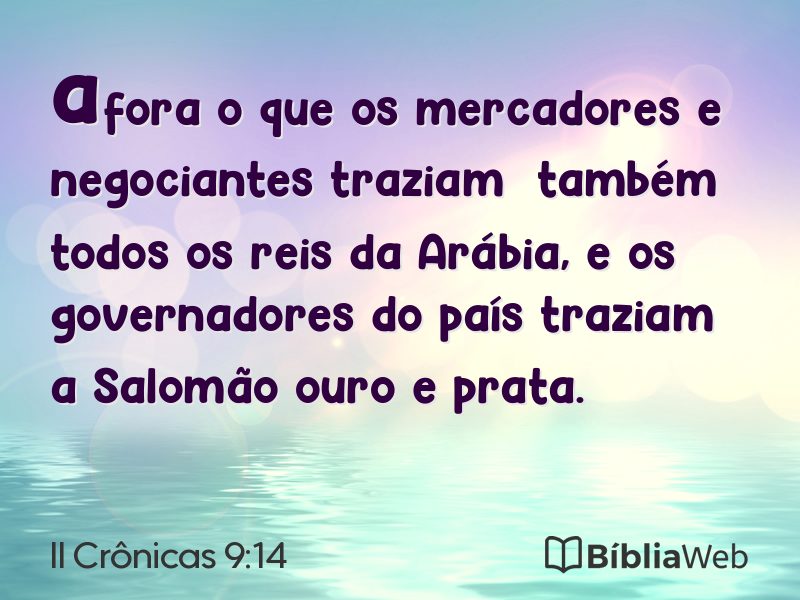 II Crônicas 9:14 em imagem para compartilhar