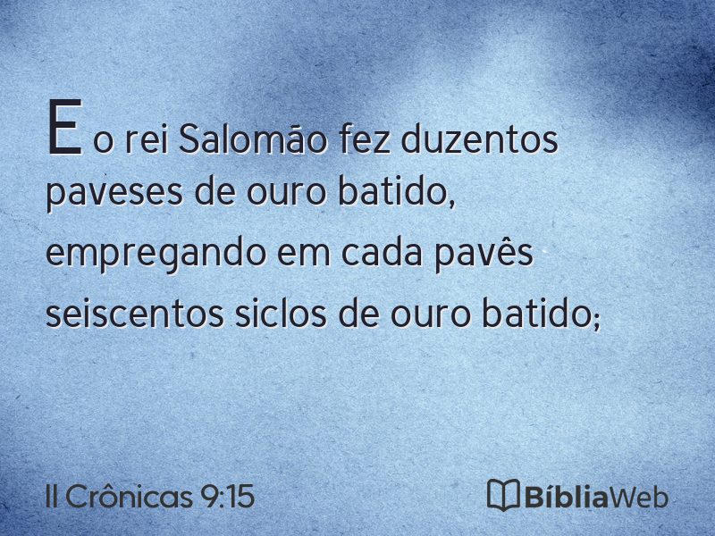 II Crônicas 9:15 em imagem para compartilhar
