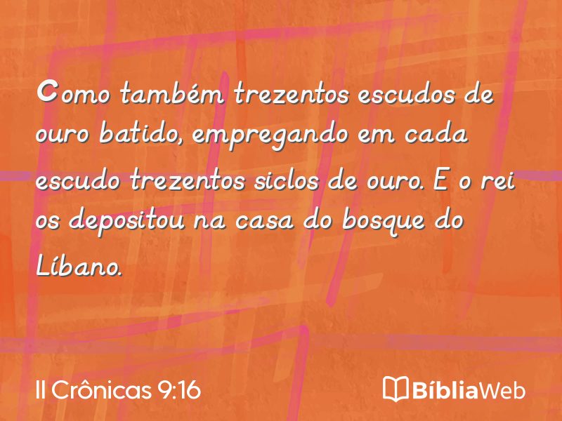 II Crônicas 9:16 em imagem para compartilhar