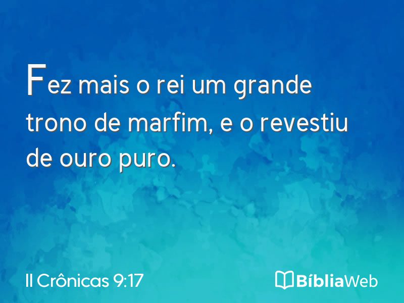 II Crônicas 9:17 em imagem para compartilhar