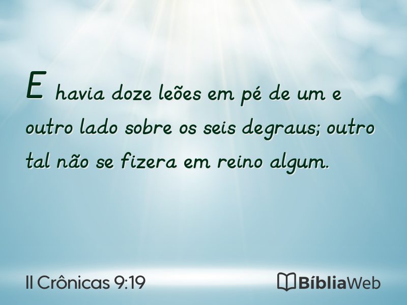 II Crônicas 9:19 em imagem para compartilhar