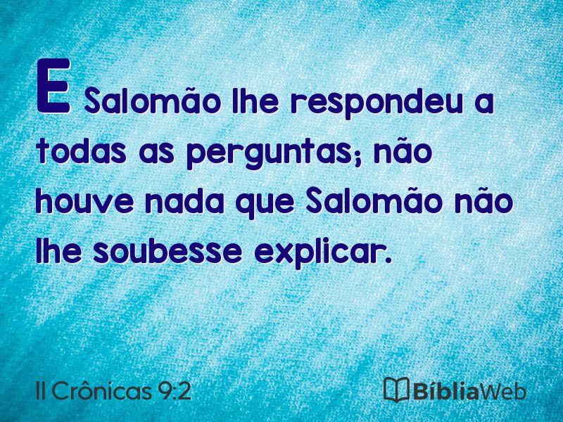 II Crônicas 9:2 em imagem para compartilhar