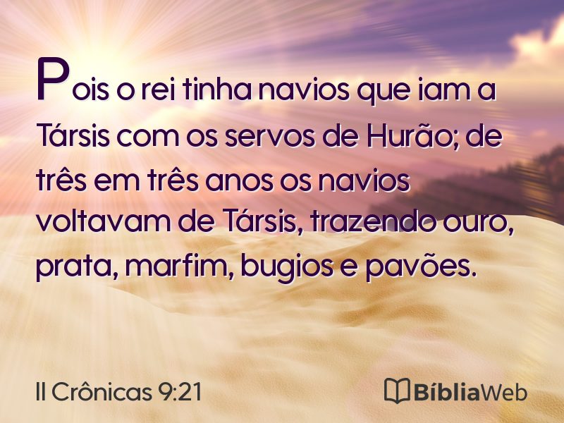 II Crônicas 9:21 em imagem para compartilhar