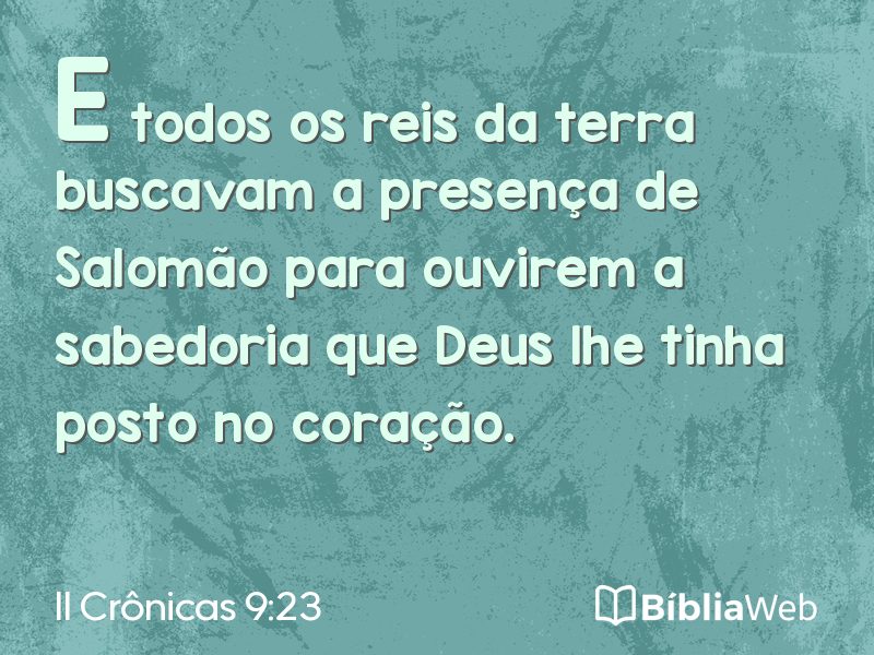 II Crônicas 9:23 em imagem para compartilhar