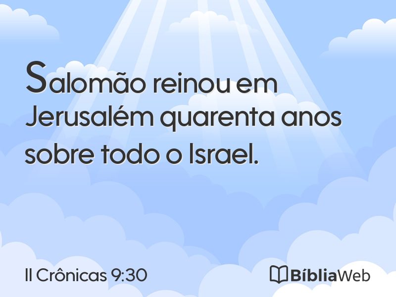 II Crônicas 9:30 em imagem para compartilhar