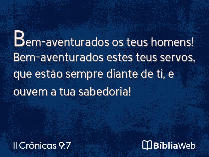 II Crônicas 9:7 em imagem para compartilhar