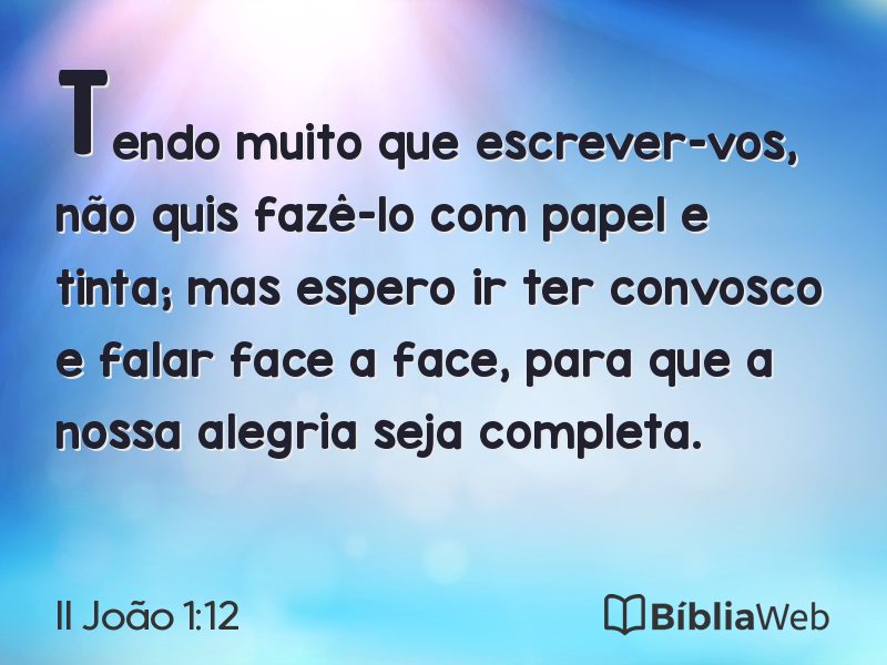 II João 1:12 em imagem para compartilhar