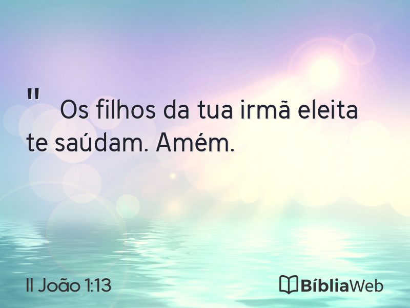 II João 1:13 em imagem para compartilhar