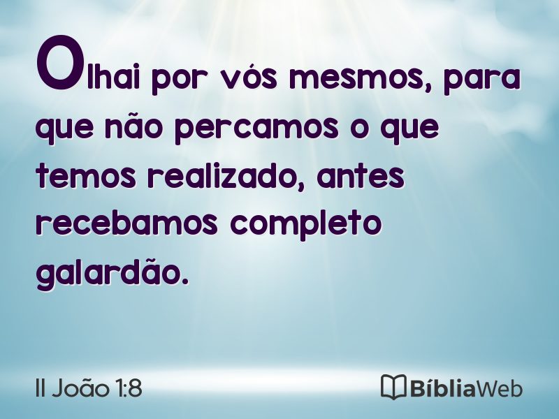 II João 1:8 em imagem para compartilhar