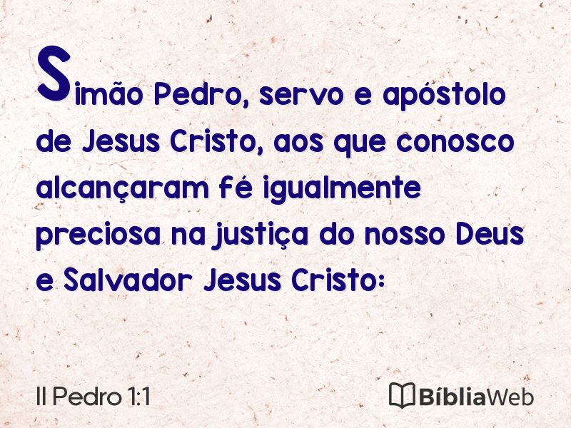 II Pedro 1:1 em imagem para compartilhar