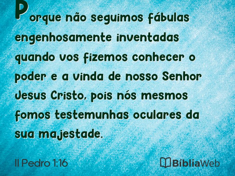 II Pedro 1:16 em imagem para compartilhar