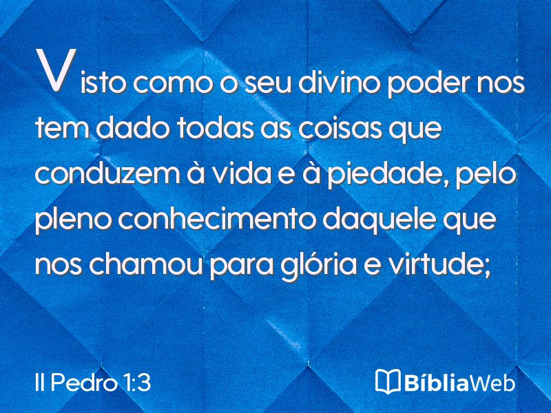 II Pedro 1:3 em imagem para compartilhar