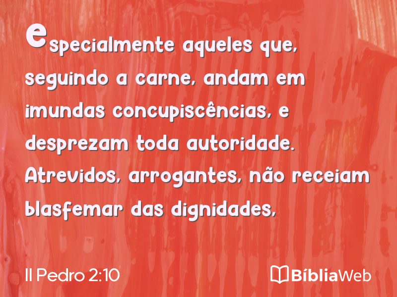 II Pedro 2:10 em imagem para compartilhar