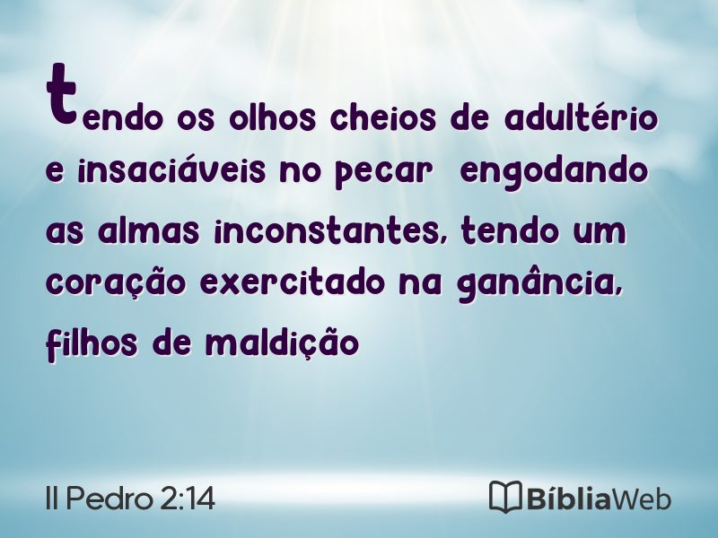 II Pedro 2:14 em imagem para compartilhar