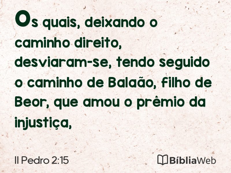 II Pedro 2:15 em imagem para compartilhar