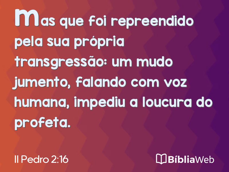 II Pedro 2:16 em imagem para compartilhar