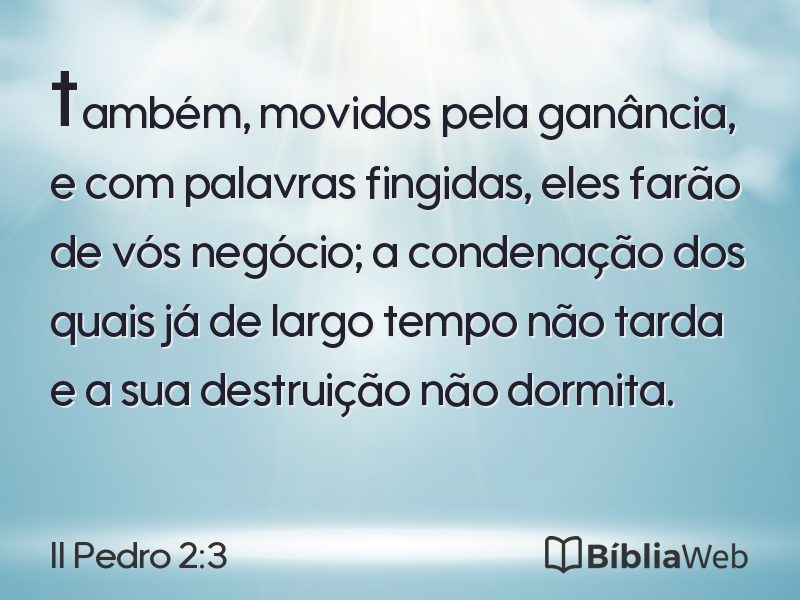 II Pedro 2:3 em imagem para compartilhar