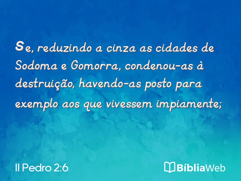 II Pedro 2:6 em imagem para compartilhar