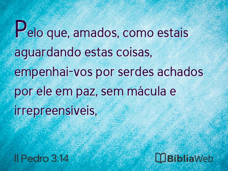 II Pedro 3:14 em imagem para compartilhar