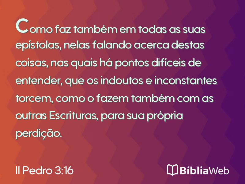 II Pedro 3:16 em imagem para compartilhar