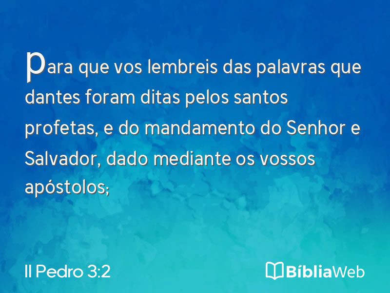 II Pedro 3:2 em imagem para compartilhar