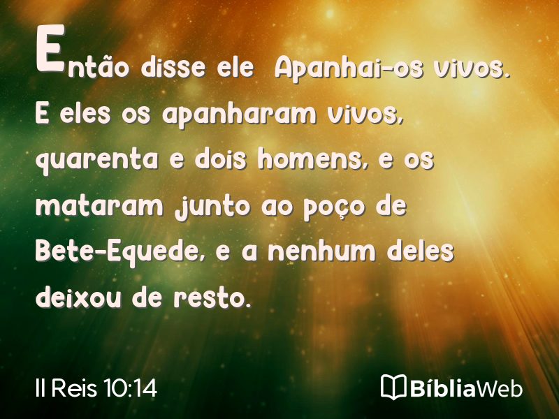 II Reis 10:14 em imagem para compartilhar