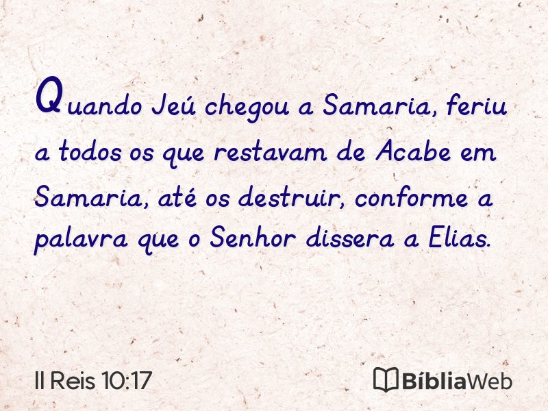 II Reis 10:17 em imagem para compartilhar