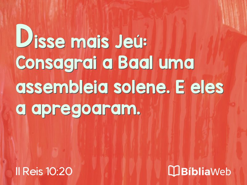 II Reis 10:20 em imagem para compartilhar