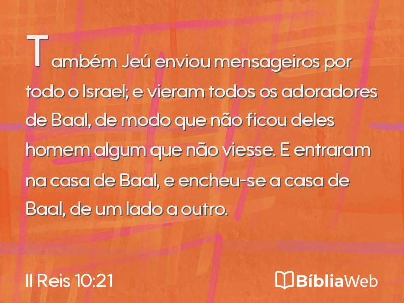 II Reis 10:21 em imagem para compartilhar